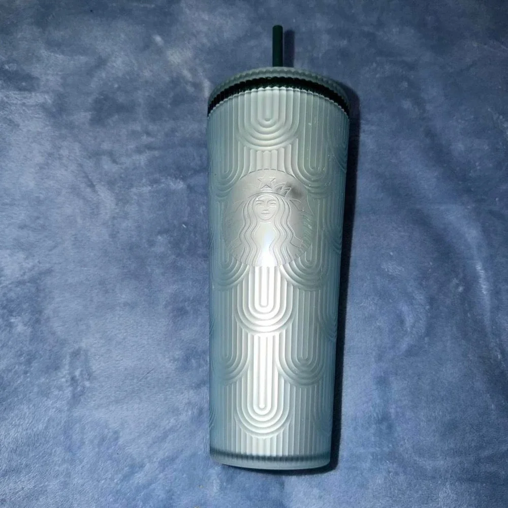 Starbucks mint green tumbler with straw new